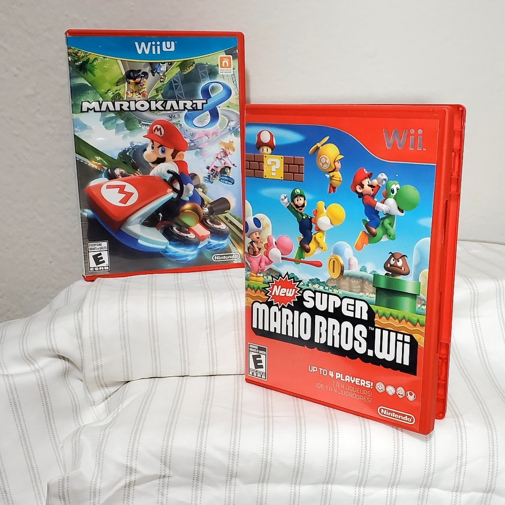 Wii Games: Mario Kart 8. Super Mariobros Wii